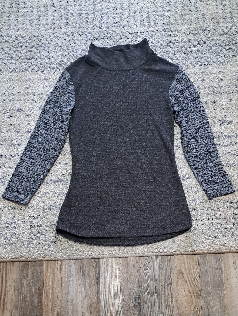 Women’s Charcoal Grey Long Sleeve Turtleneck Top